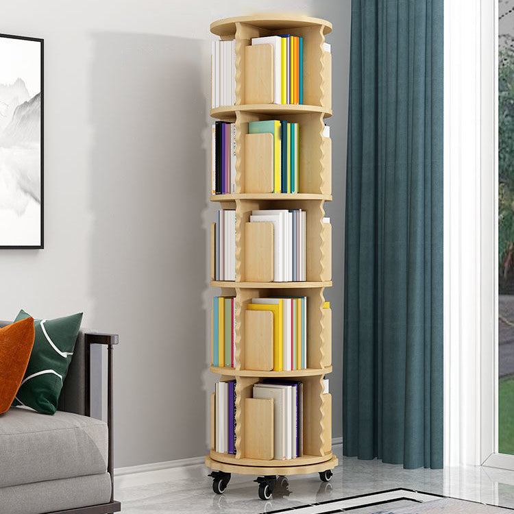 Modern Solid Wood Bookcase, Log, Cylinder Bookshelf for Any Room, 21.5" W