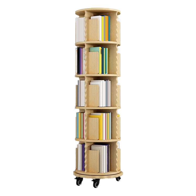 Modern Solid Wood Bookcase, Log, Cylinder Bookshelf for Any Room, 21.5" W