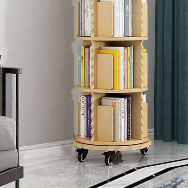 Modern Solid Wood Bookcase, Log, Cylinder Bookshelf for Any Room, 21.5" W
