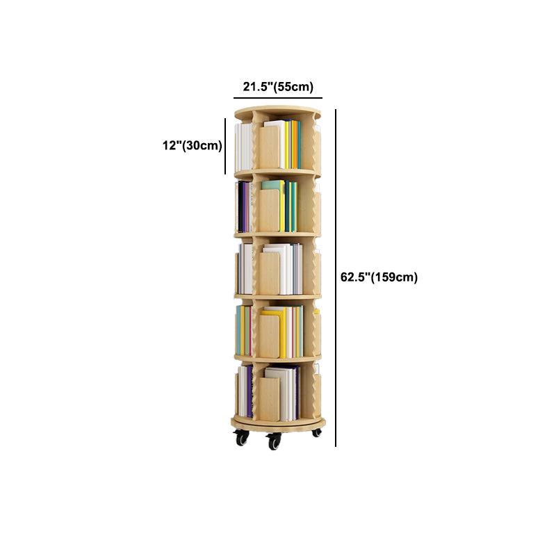 Modern Solid Wood Bookcase, Log, Cylinder Bookshelf for Any Room, 21.5" W