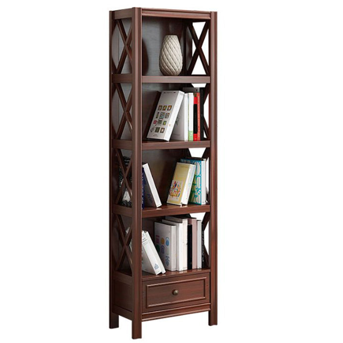 Rectangle Standard Solid Wood Bookcase Nordic Closed Back Bookshelf