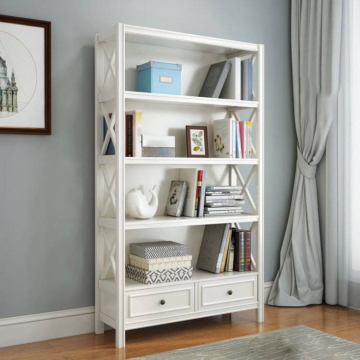 Rectangle Standard Solid Wood Bookcase Nordic Closed Back Bookshelf