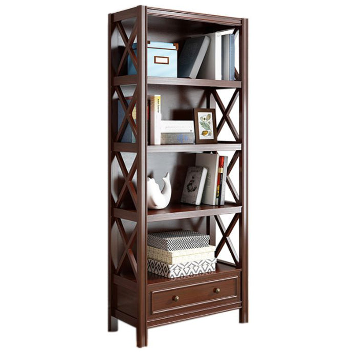 Rectangle Standard Solid Wood Bookcase Nordic Closed Back Bookshelf