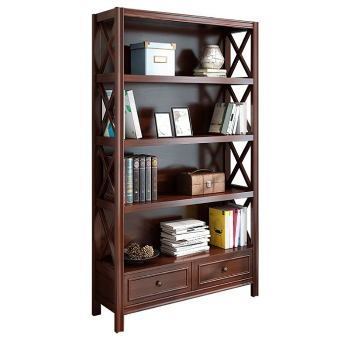 Rectangle Standard Solid Wood Bookcase Nordic Closed Back Bookshelf