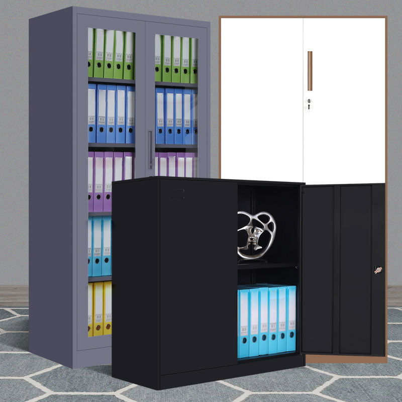 Closed Standard Bookshelf Modern Minimalist Metal Rectangular Bookcase