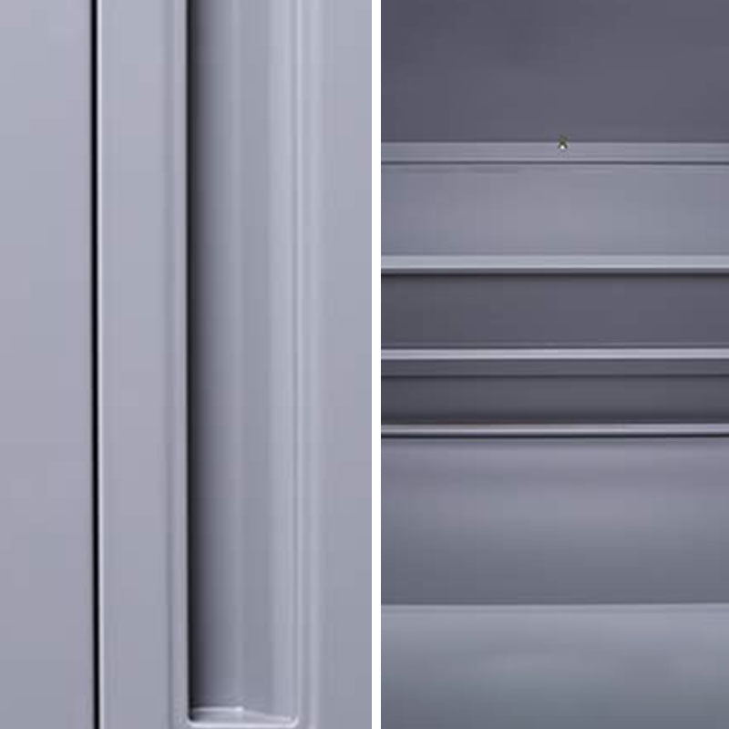 Closed Standard Bookshelf Modern Minimalist Metal Rectangular Bookcase