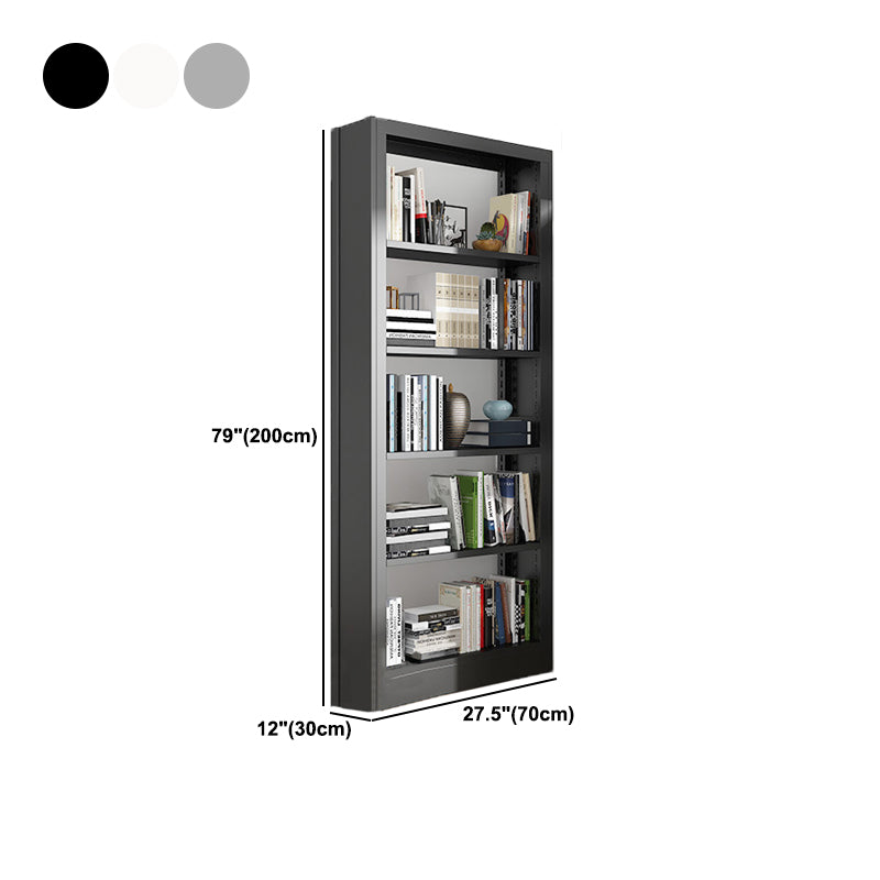 Open Metal Bookshelf Modern Home Living Room Rectangular Bookcase