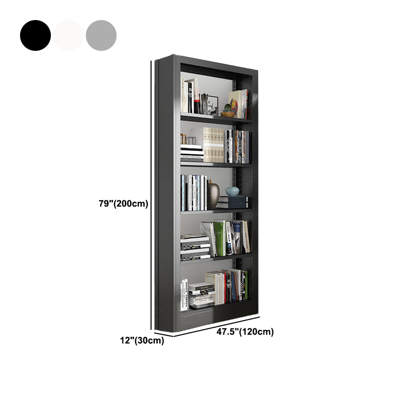 Open Metal Bookshelf Modern Home Living Room Rectangular Bookcase