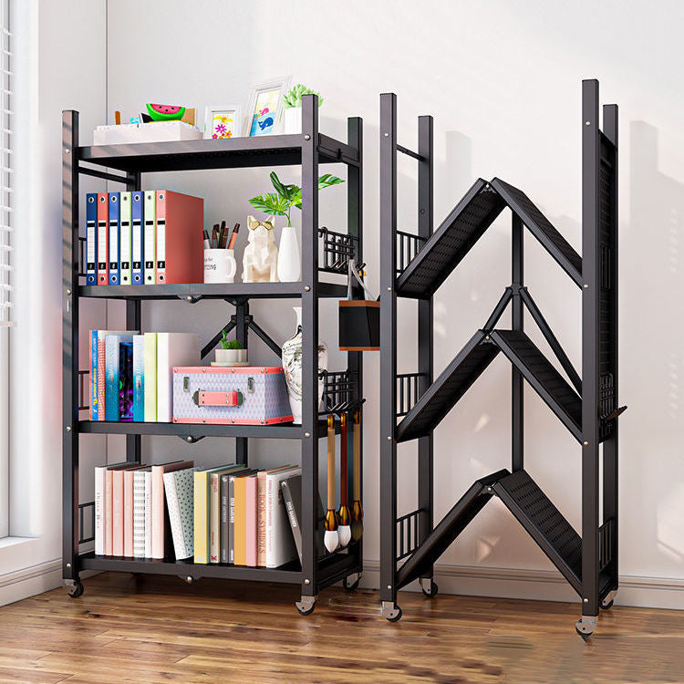 Modern Style Bookshelf Metal Open Back Folding Bookcase for Office