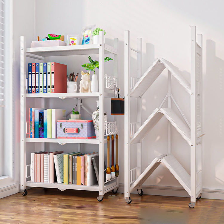 Modern Style Bookshelf Metal Open Back Folding Bookcase for Office