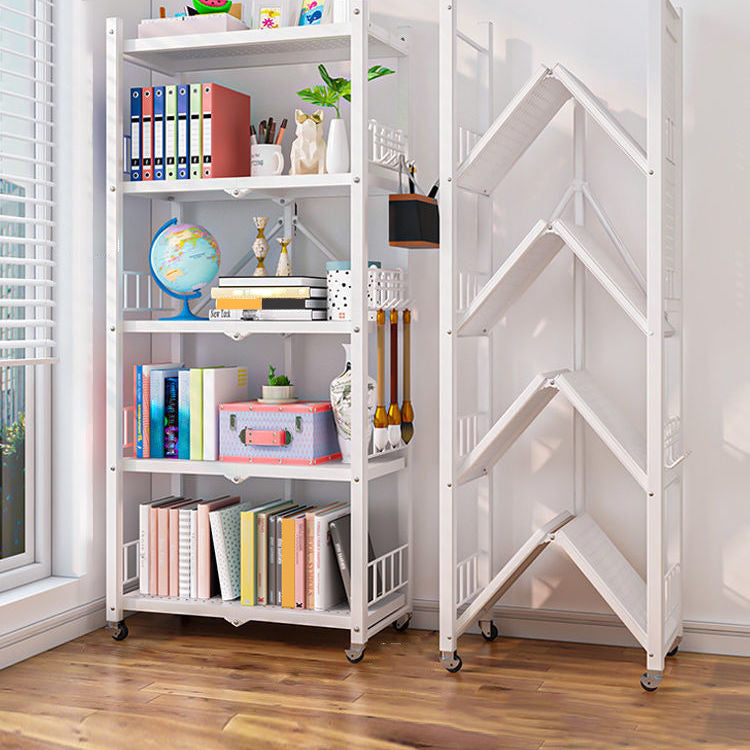 Modern Style Bookshelf Metal Open Back Folding Bookcase for Office