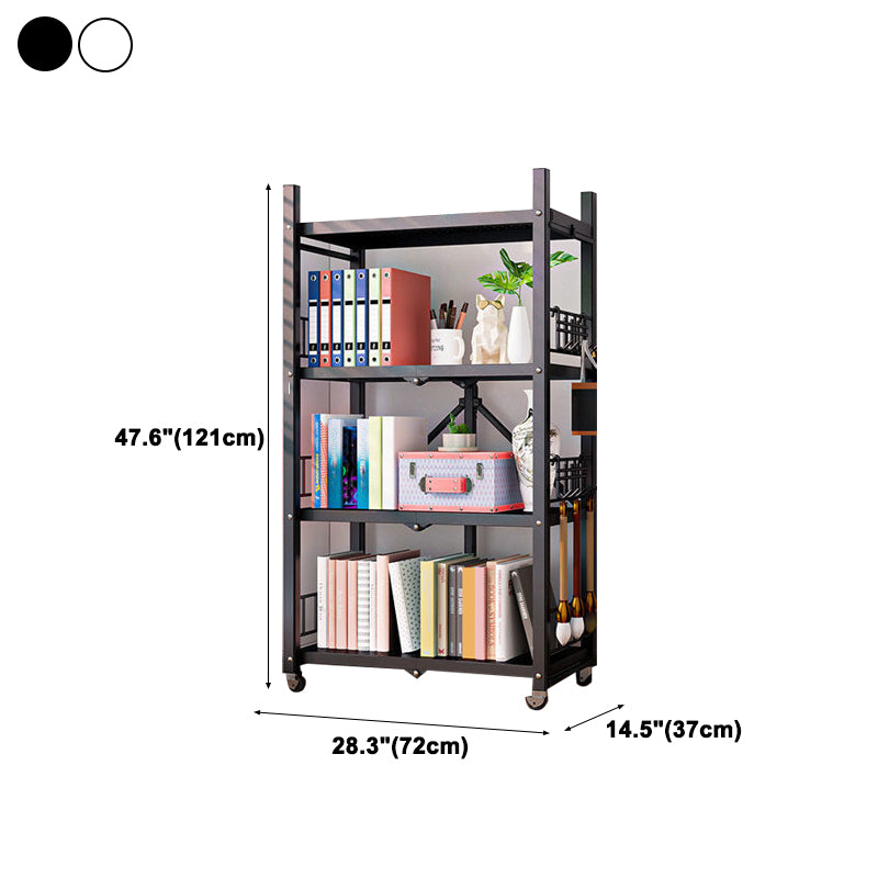 Modern Style Bookshelf Metal Open Back Folding Bookcase for Office