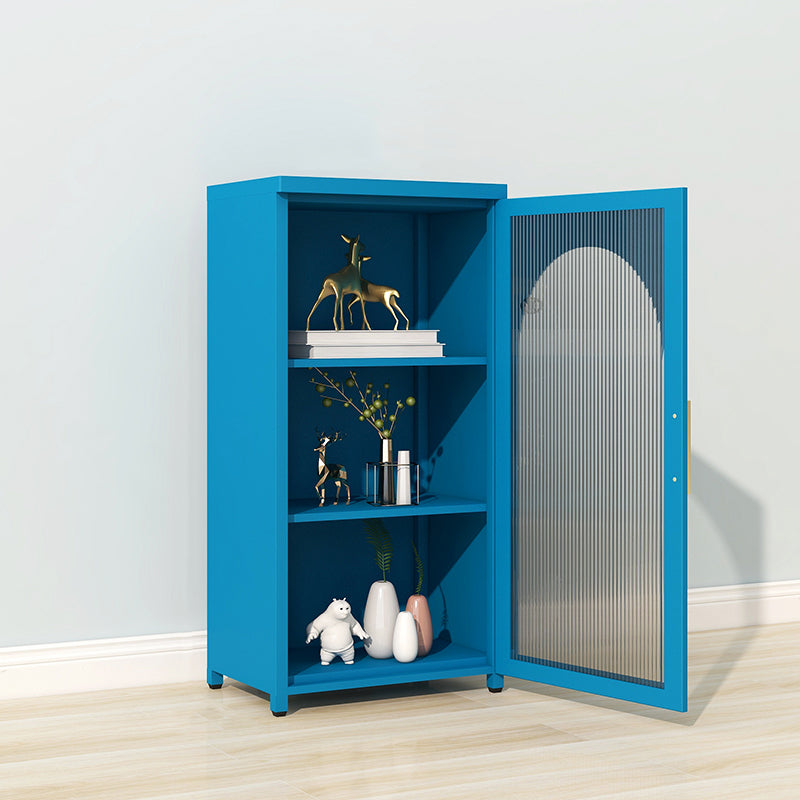 Metal Bookshelf Scandinavian Style Bookcase for Home and Office with Door