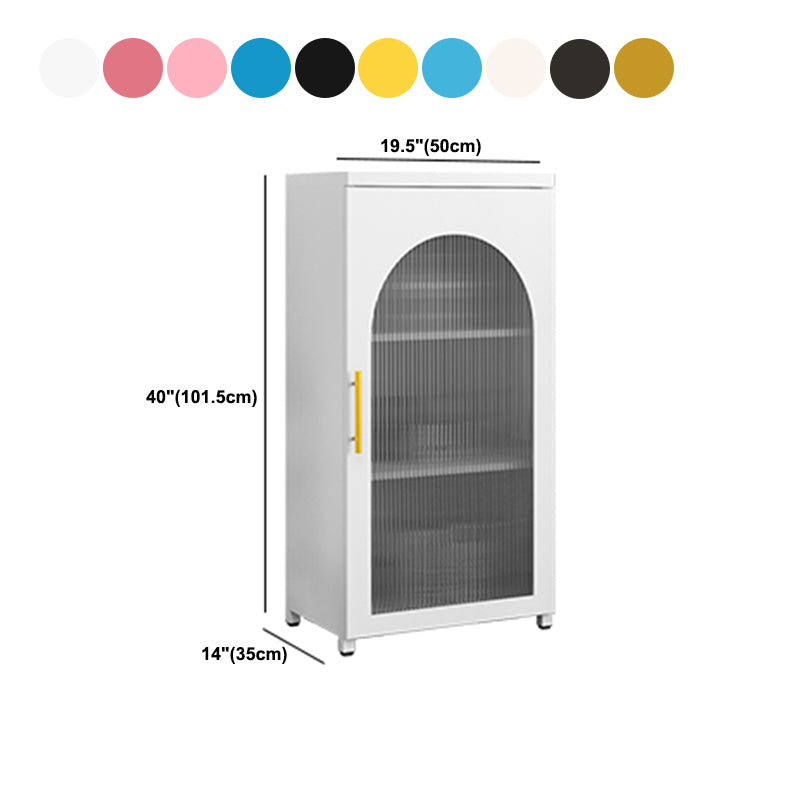 Metal Bookshelf Scandinavian Style Bookcase for Home and Office with Door