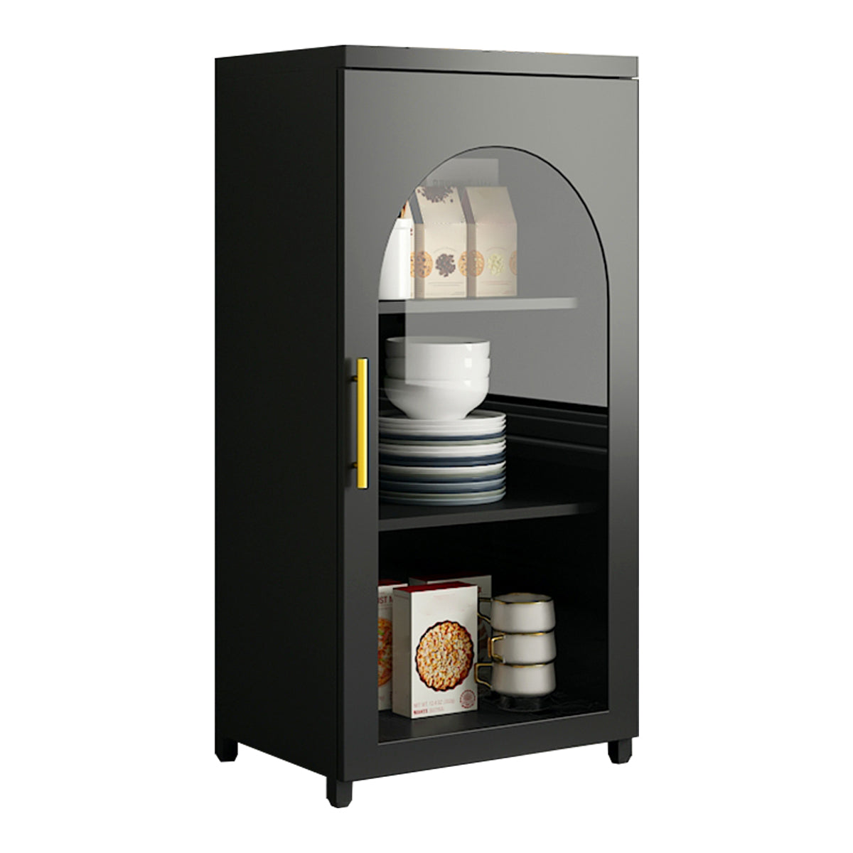 14.57"W Bookshelf Scandinavian Style Bookcase for Home Office with Door