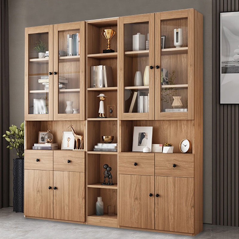Solid Wood Bookcase Contemporary Style Bookshelf for Home Office Study Room