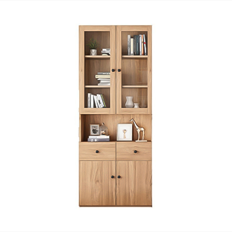 Solid Wood Bookcase Contemporary Style Bookshelf for Home Office Study Room