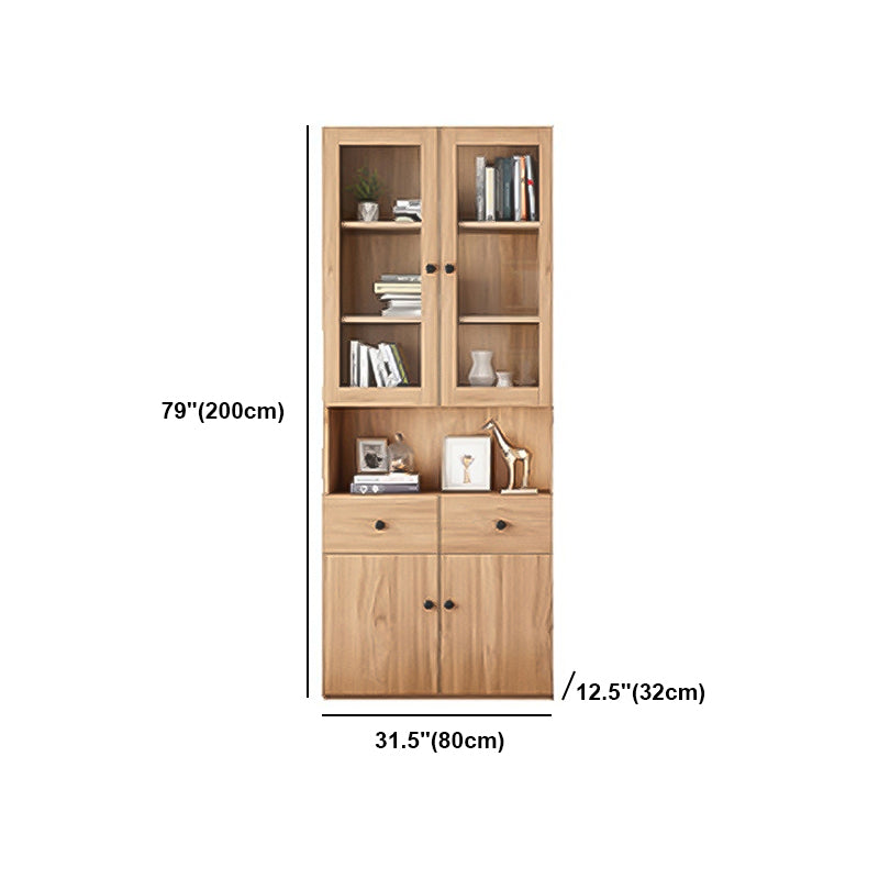 Solid Wood Bookcase Contemporary Style Bookshelf for Home Office Study Room