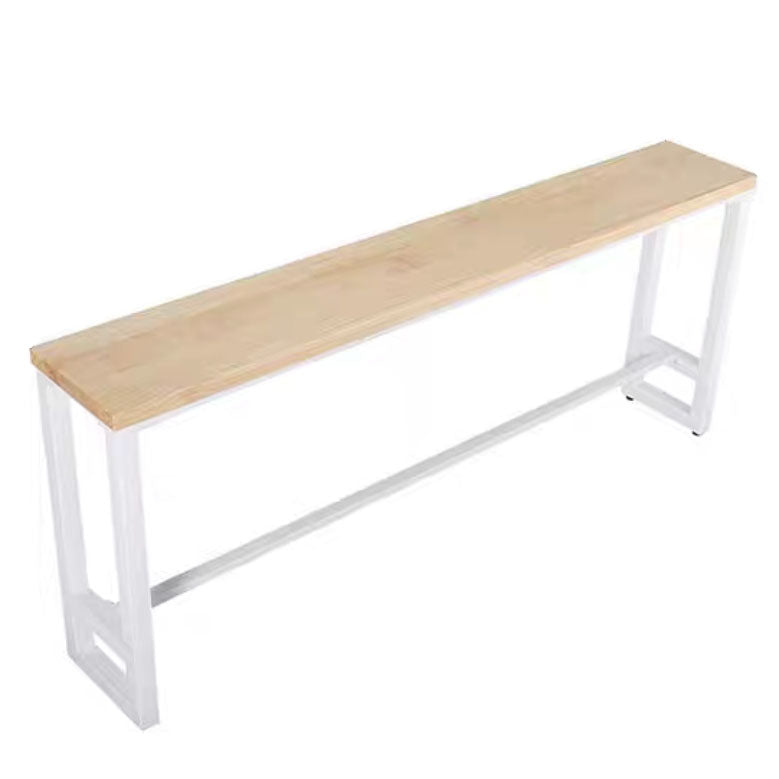 Pine Wood Top Rectangular Bar Table Industrial Bar Table with Trestle Base