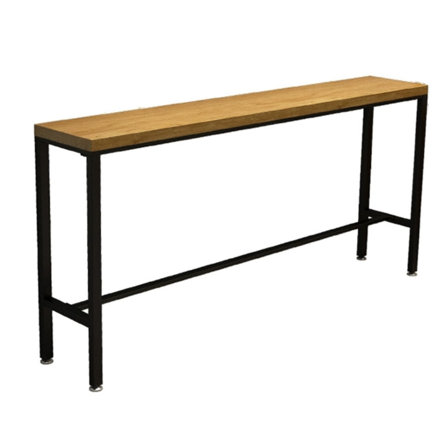 Pine Wood Top Rectangular Bar Table Industrial Pub Table with Trestle Base