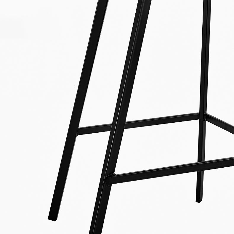 Industrial Bucket Counter Stool Leather Footrest Counter Bar Stool for Cafe