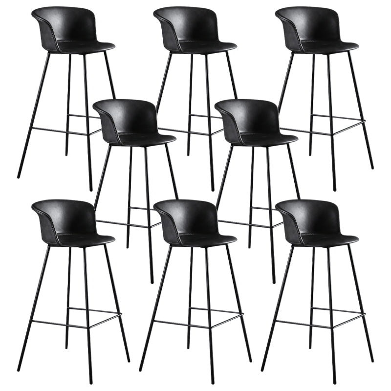 Modern Indoor Backrest Bar Stool Faux Leather Upholstered Bar Stool