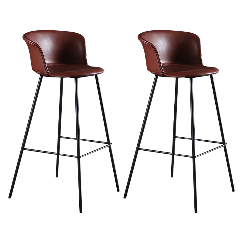 Modern Indoor Backrest Bar Stool Faux Leather Upholstered Bar Stool