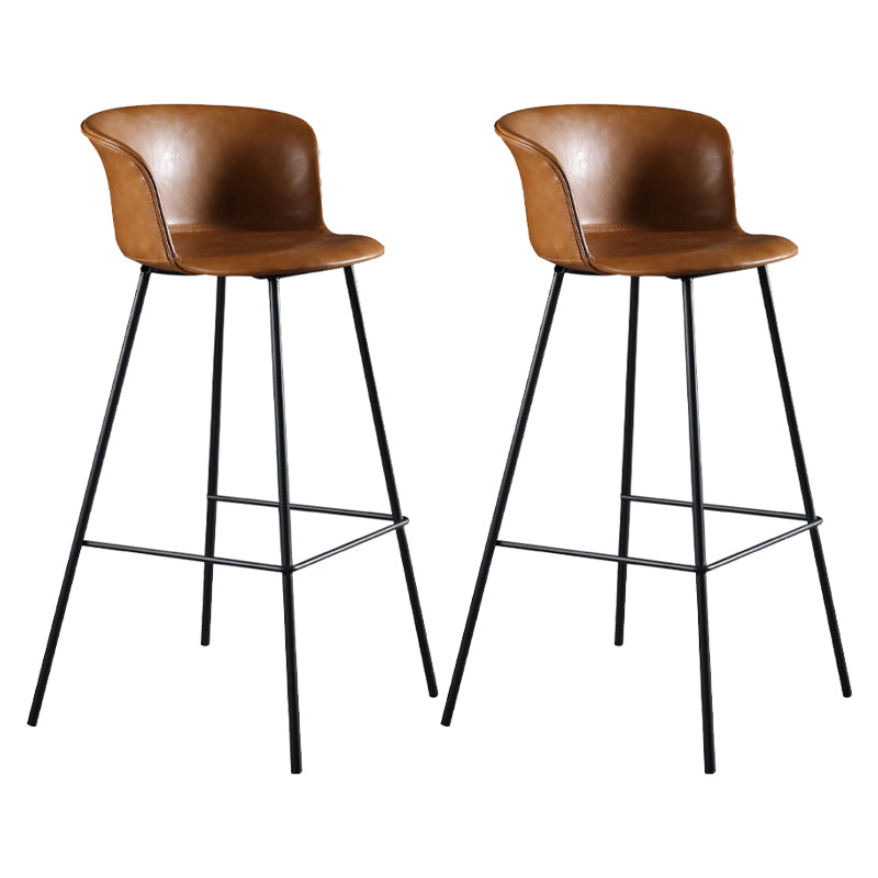 Modern Indoor Backrest Bar Stool Faux Leather Upholstered Bar Stool