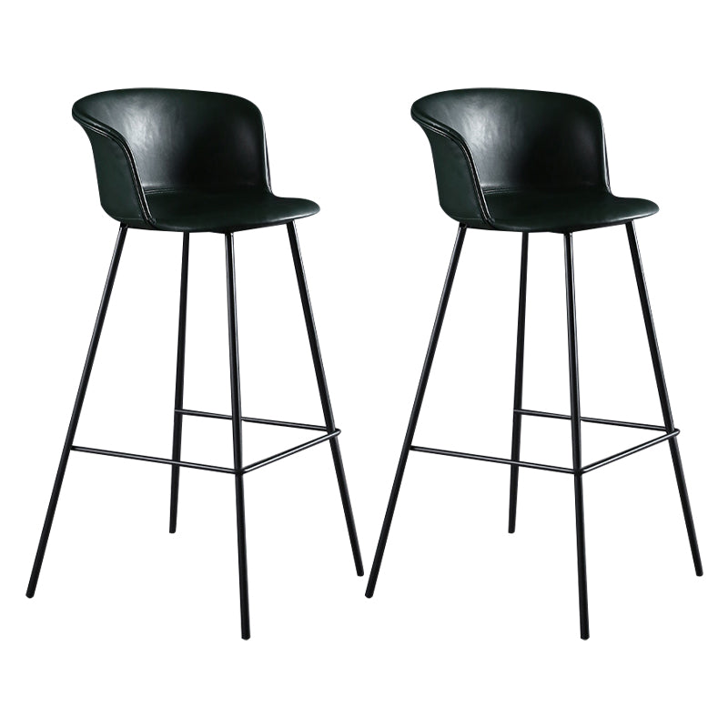 Modern Indoor Backrest Bar Stool Faux Leather Upholstered Bar Stool