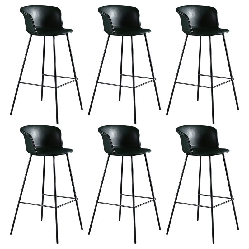 Modern Indoor Backrest Bar Stool Faux Leather Upholstered Bar Stool