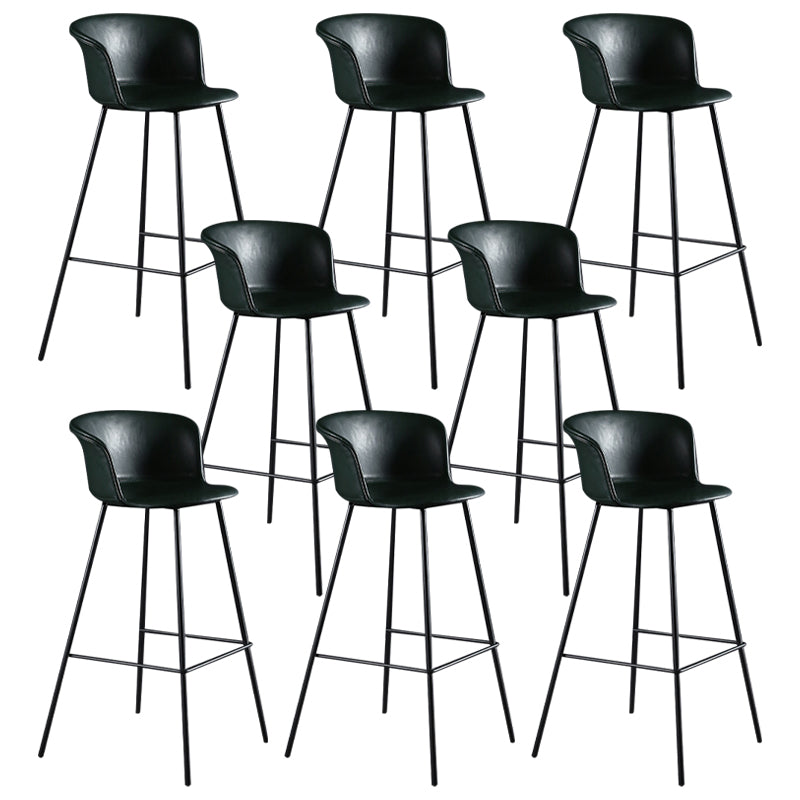 Modern Indoor Backrest Bar Stool Faux Leather Upholstered Bar Stool
