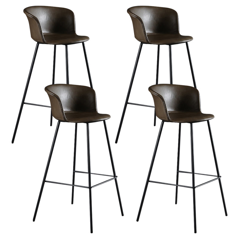 Modern Indoor Backrest Bar Stool Faux Leather Upholstered Bar Stool