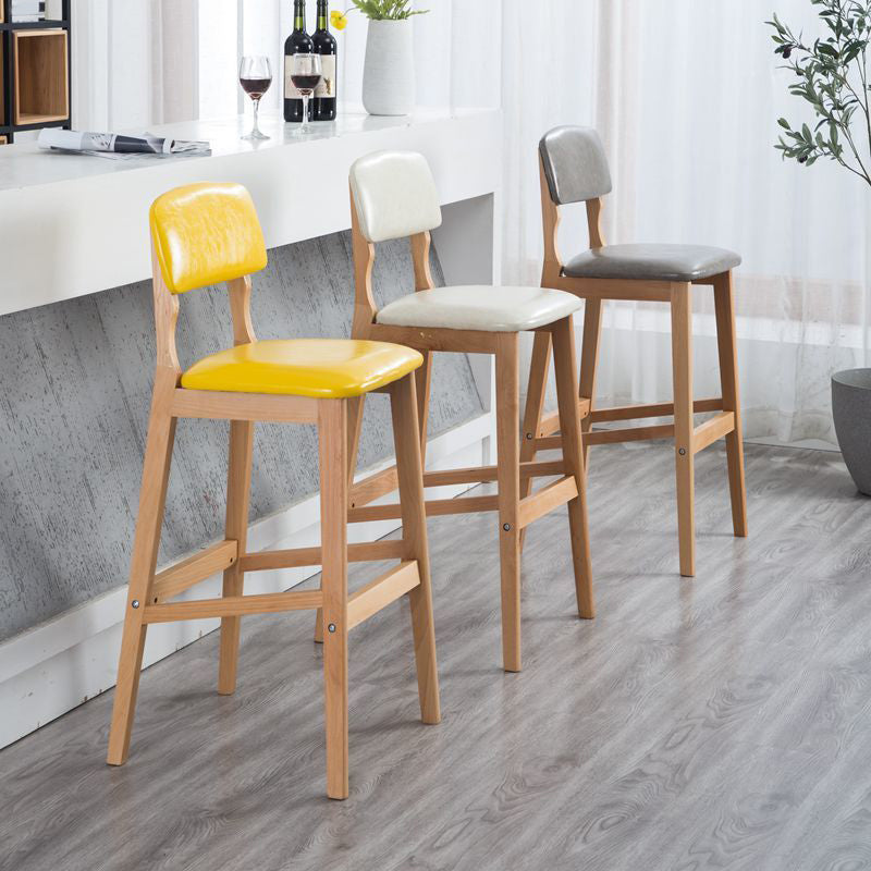 Contemporary Wooden Barstool Fabric Cushion in Matte Finish for Indoor