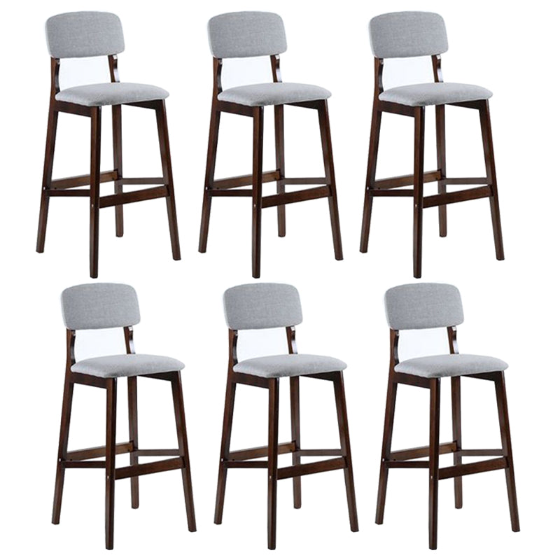 Contemporary Wooden Barstool Fabric Cushion in Matte Finish for Indoor