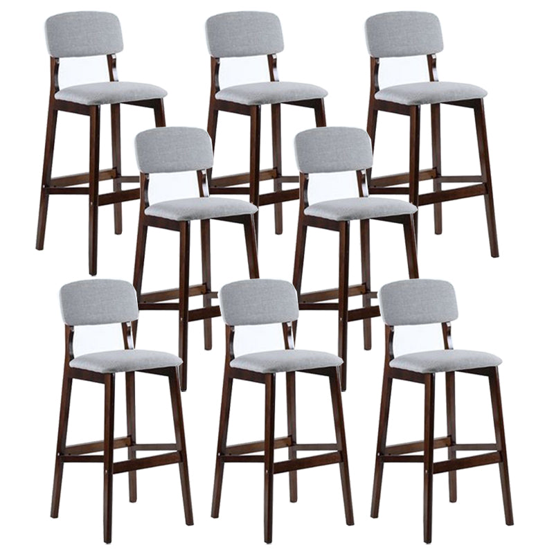 Contemporary Wooden Barstool Fabric Cushion in Matte Finish for Indoor