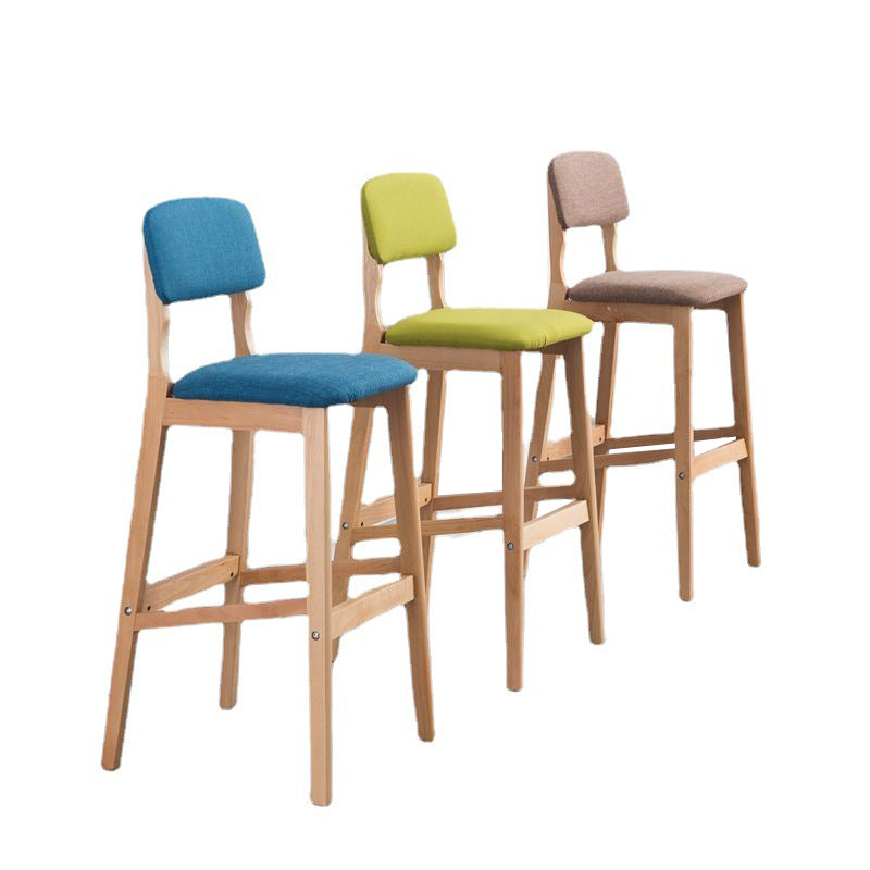Contemporary Wooden Barstool Fabric Cushion in Matte Finish for Indoor