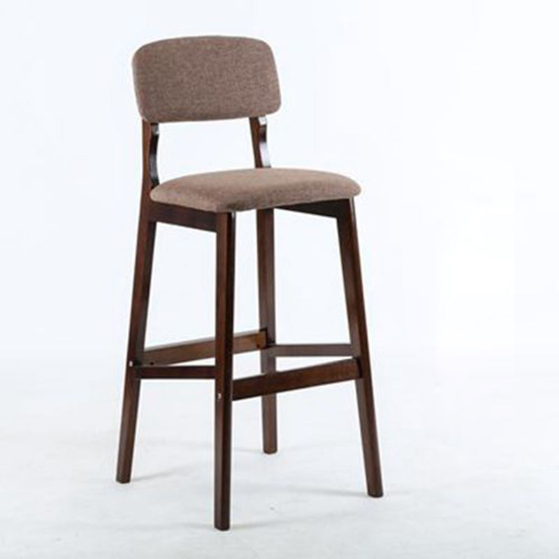 Contemporary Wooden Barstool Fabric Cushion in Matte Finish for Indoor