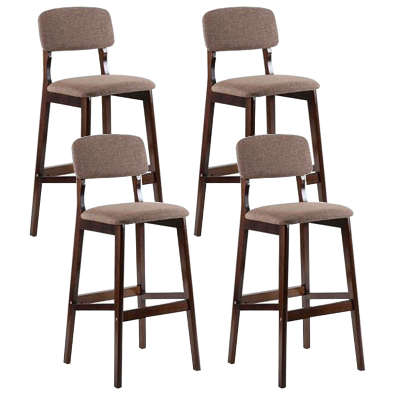 Contemporary Wooden Barstool Fabric Cushion in Matte Finish for Indoor