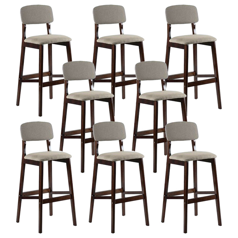 Contemporary Wooden Barstool Fabric Cushion in Matte Finish for Indoor