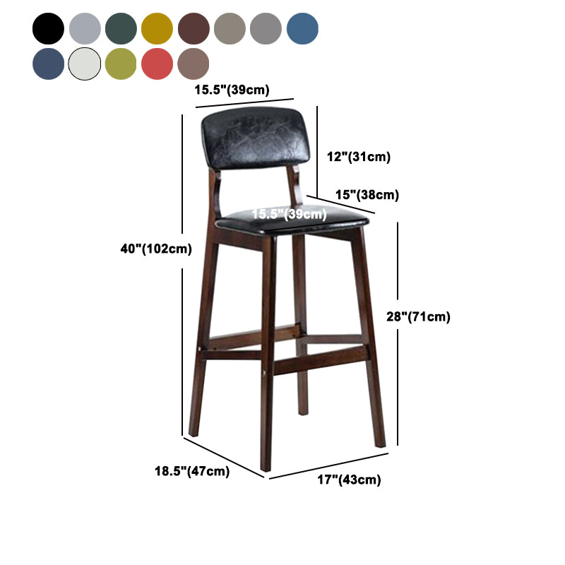 Contemporary Wooden Barstool Fabric Cushion in Matte Finish for Indoor