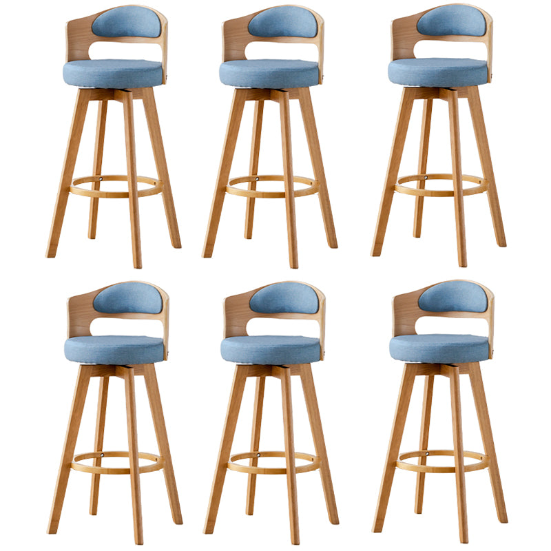 Contemporary Wood Stool Faux Leather Counter Stool in Matte Finish for Indoor