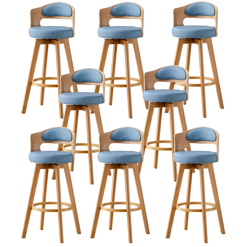 Contemporary Wood Stool Faux Leather Counter Stool in Matte Finish for Indoor