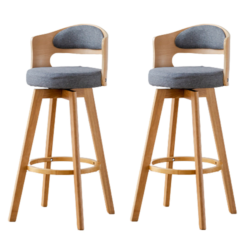 Contemporary Wood Stool Faux Leather Counter Stool in Matte Finish for Indoor