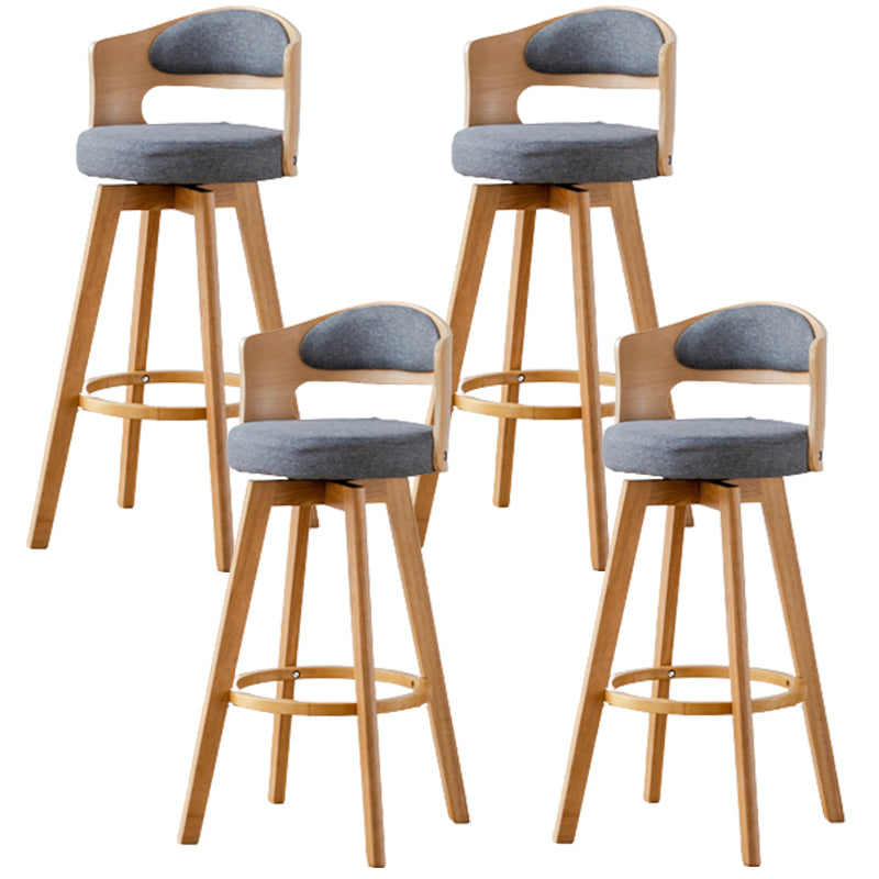 Contemporary Wood Stool Faux Leather Counter Stool in Matte Finish for Indoor