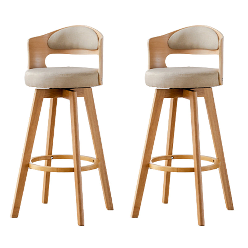 Contemporary Wood Stool Faux Leather Counter Stool in Matte Finish for Indoor