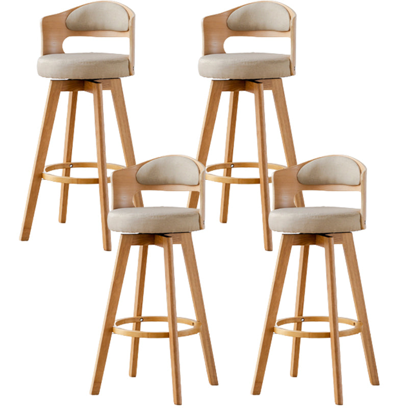 Contemporary Wood Stool Faux Leather Counter Stool in Matte Finish for Indoor