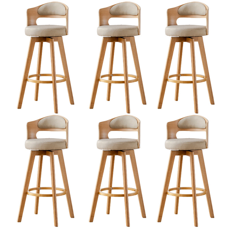 Contemporary Wood Stool Faux Leather Counter Stool in Matte Finish for Indoor