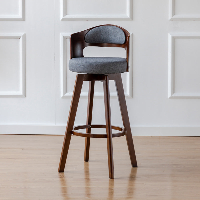 Contemporary Wood Stool Faux Leather Counter Stool in Matte Finish for Indoor