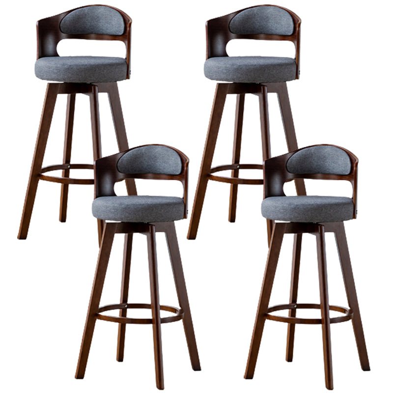 Contemporary Wood Stool Faux Leather Counter Stool in Matte Finish for Indoor