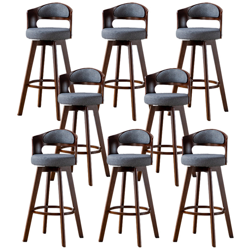 Contemporary Wood Stool Faux Leather Counter Stool in Matte Finish for Indoor
